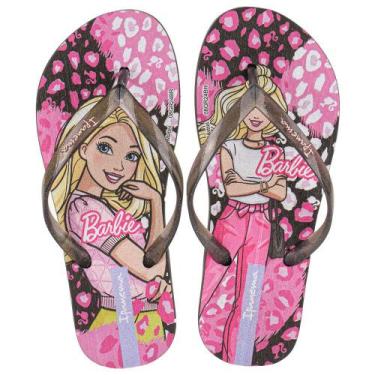 Imagem de Chinelo infantil barbie meu encanto ipanema 27291, Preto, Rosa, 31/32