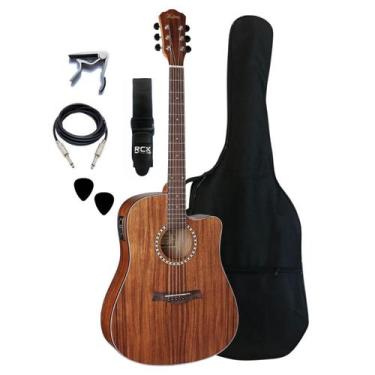 Imagem de Kit Completo Violão Eletracústico Hofma HMF280 STNT Folk - Hofman