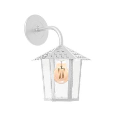 Imagem de Arandela Blumenau Colonial Sextavada Vidro Liso E27 Bivolt Branco - BL