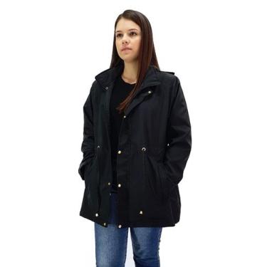 Imagem de Parka Jaqueta Butu Biru Extra Grande Plus Size Feminino, G1, Preto, Mu