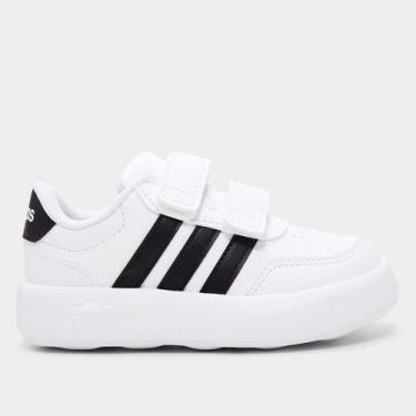 Imagem de Tênis Infantil Adidas Breaknet, Branco, Preto, 25