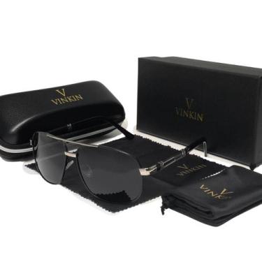 Imagem de Óculos De Sol Vinkin Masculino Polarizado UV400 Luxuoso, Prateado