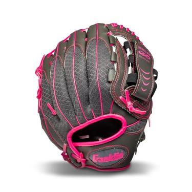 Imagem de Franklin Sports Luva de mão esquerda Teeball Infinite Web/Shok-Sorb Combo Series, 26 cm, grafite/rosa