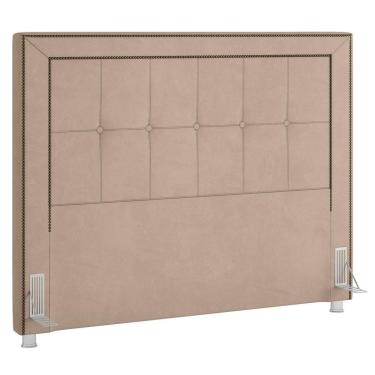 Imagem de Cabeceira Cama Box Casal Queen 160cm Paolla P02 Veludo Bege - Mpozenato