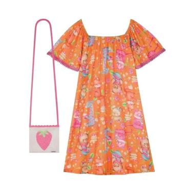 Imagem de Kukie Vestido Malha Fresh com Bolsa Laranja-Feminino