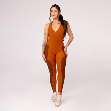 Imagem de Macacão Fitness Feminino Longo Canelado Zero Transparência Bojo-Feminino