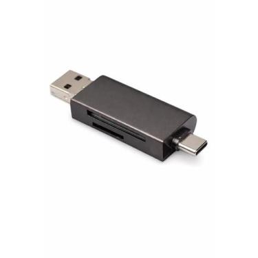 Imagem de Otg Leitor De Cartão Usb 2.0 Type C Sd Micro Sd Compatível - OTG SMART