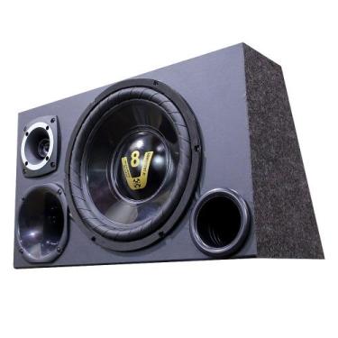 Imagem de Caixa Som Automotivo Trio Completa Subwoofer V8 Compet 800w - OESTESOM