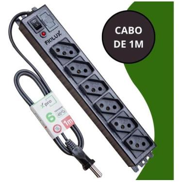 Imagem de Filtro De Linha 6 Tomadas Extensão Energia Elétrica Régua Pr - Congrat