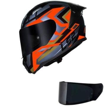 Imagem de Capacete LS2 FF810 Vigo Spinn Preto Prata e Vermelho Mais Viseira Fumê