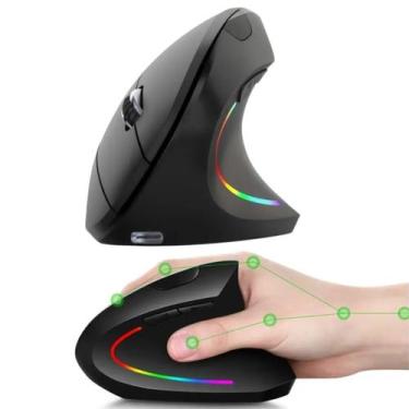 Imagem de Mouse Wireless Vertical Para Escritório Com Design Ergonômico Em Estoq