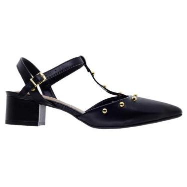 Imagem de Sapato Sling Back Salto Baixo Feminino 4182.228 Preto - Beira Rio, 37,