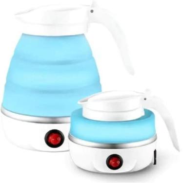 Imagem de Chaleira Eletrica Dobravel Jarra Bule Silicone 600W 110v 600ml Portati