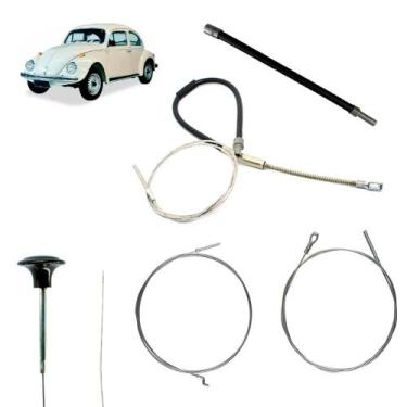 Imagem de Kit Cabo Fusca Capô Acelerador Freio Embreagem Combustao Dup - Mundifl