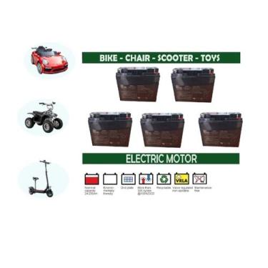 Imagem de Bateria 12v 20ah Ciclo Profundo Biciceta Eletrica - DZF-20