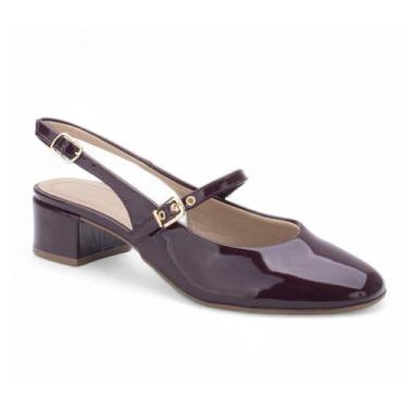 Imagem de Sapato Slingback Sua Cia 838015965 Feminino, Bordô, 36