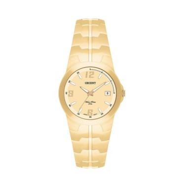 Imagem de Relógio Feminino Orient Fgss1013 Dourado Mostrador Prata