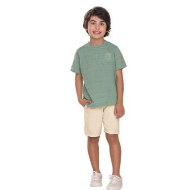 Imagem de Conj.Menino Camisa Malha Sicilia e Bermuda Sarja -Verde/Areia - Angerô