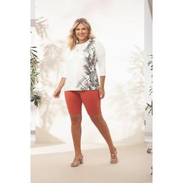 Imagem de Blusa Feminina Manga Longa 7/8 Malwee Wee Plus Ref. 66766, Creme, G3