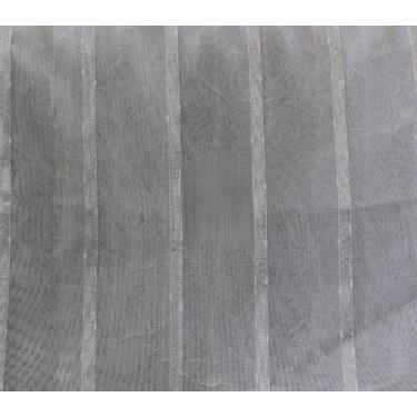 Imagem de Tecido Voil Branco Fita Prata  - Via Decor