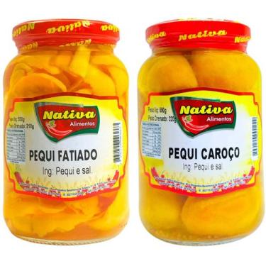 Imagem de Pequi em Conserva Fatiado 550g + Pequi Caroço 590g Nativa
