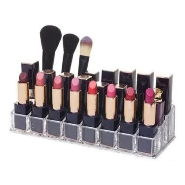 Imagem de Suporte Organizador Em Acrílico P/ 24 Batons Cosmetico Batom - Coisari