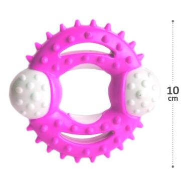 Imagem de Mordedor Pet Argola Brinquedo Cachorro Cães 10x3x10cm Rosa - Evolvere,