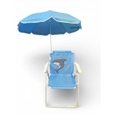 Imagem de Cadeira Infantil Praia com Guarda Sol Menino Menina - - genérica