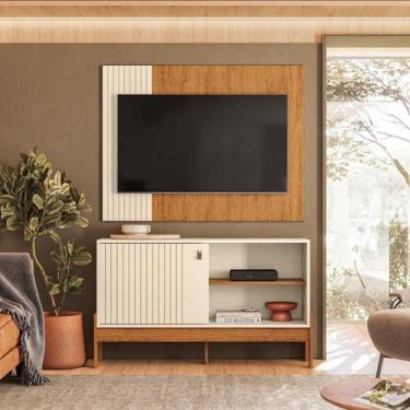 Imagem de Rack com Painel para TV 42 Polegadas 160,5CMX120CM Wood Pérola/Canela 