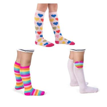 Imagem de Kit 2 Meia galochita infantil menina colorida para galocha infantil ca