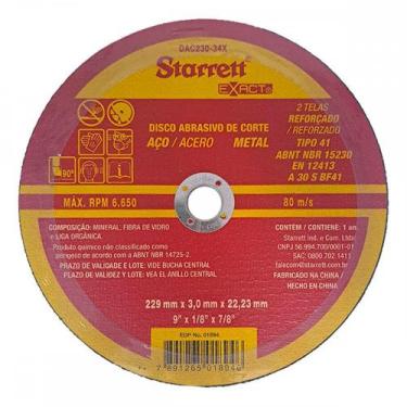 Imagem de Disco Corte Ferro Starrett 9''X1/8''X7/8'' - Kit C/6 Pecas