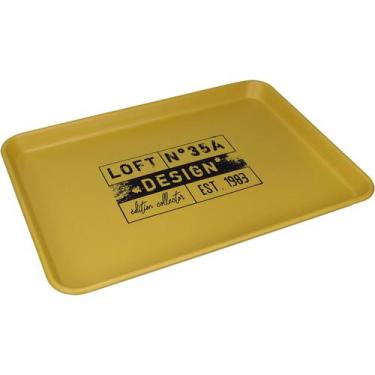 Imagem de Bandeja Home&Co 3x51cm Metal Amarelo Decoração para Casa Sala e Ambien