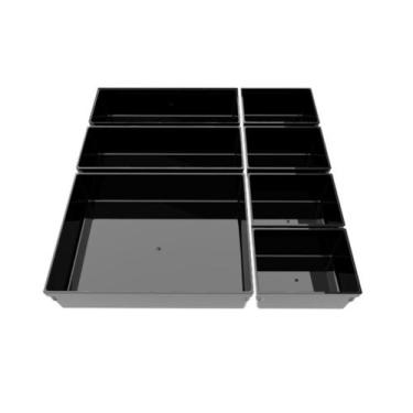 Imagem de Kits de 7 à 25 Organizador de Acrílico Preto Multiuso Modular Geladeir