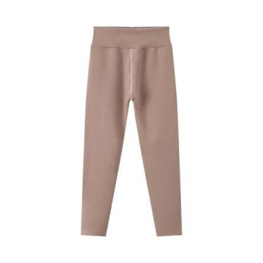 Imagem de Conjunto De Leggings Quentes De Fleece Para Crianças Com Cintura Alta 