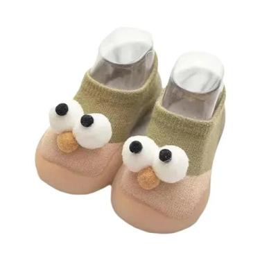 Imagem de Sapatos De Bebê Respiráveis E Antiderrapantes Em Algodão Cardado, Meia