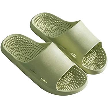 Imagem de Chinelos de massagem chinelos femininos e masculinos chinelos de banho de praia confortáveis ​​chinelos anti-derrapantes para aliviar a dor nos pés.-Luz verde_44-45