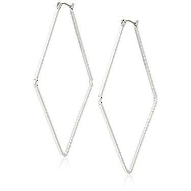 Imagem de Nine West Brincos de argola quadrados Click-It, prateado