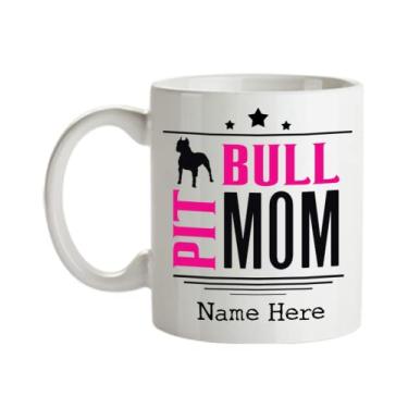 Imagem de Caneca de café personalizada Pit Bull Mom - Caneca Pit Bull Mom - Presentes Pit Bull - Copo Pit bull Mom - Caneca de café de 445 ml