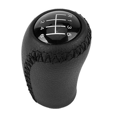 Imagem de Qii lu Botão de mudança de marcha de carro, capa de botão de mudança de marcha de couro para auto 3 BK BL/5 CR CW/6 II 05-14