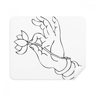 Imagem de Pano de limpeza Culture Hand Lotus Line desenho pano de limpeza 2 peças tecido de camurça