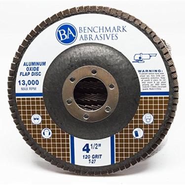 Imagem de Benchmark Abrasives 4,5" x 7/8" Tipo 27 disco de aba de óxido de alumínio – Pacote com 10 (120 Grit)