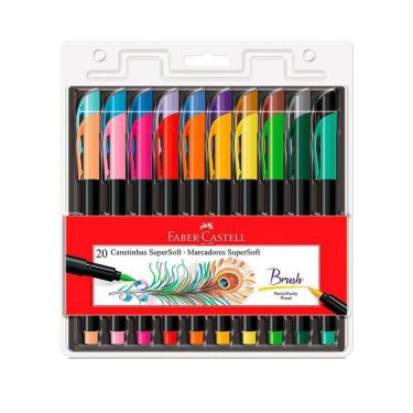 Imagem de Canetinha Hidrográfica Faber-Castell SuperSoft 20 Cores