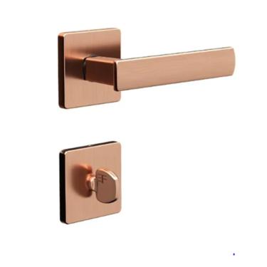 Imagem de Fechadura Manual Porta Madeira Banheiro Wc Roseta Quadrada