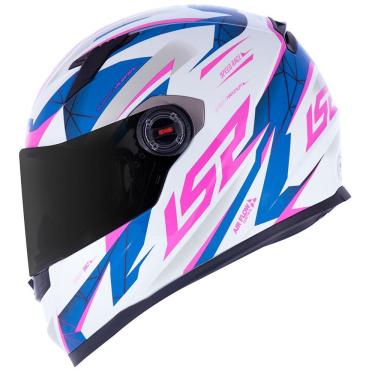 Imagem de Capacete Ls2 ff358 Draze Branco Azul Rosa