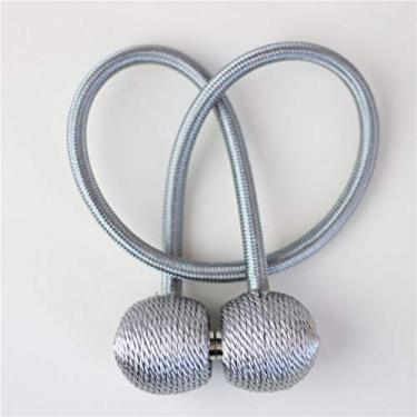 Imagem de 1 pacote de clipe de fivela de alça de cortina magnética para acessórios de cordão traseiro de alça de cortina, prata