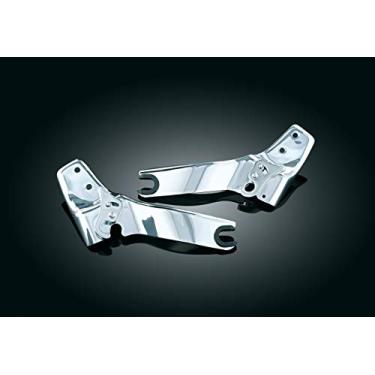 Imagem de Kuryakyn Acessório de motocicleta 1634: Placas laterais de liberação rápida do encosto do transformador para motocicletas Harley-Davidson 2009-13, cromadas, 1 par