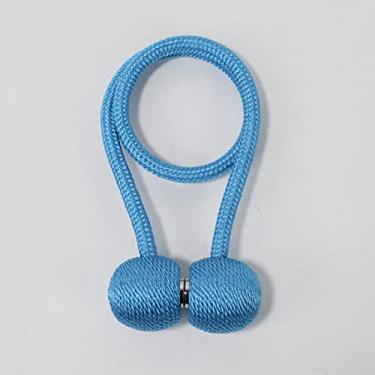 Imagem de Fivela de cortina de bola de pérola magnética fivela de renda traseira fivela de fivela gancho de barra gancho acessórios de decoração para casa, azul pavão, 1 peça
