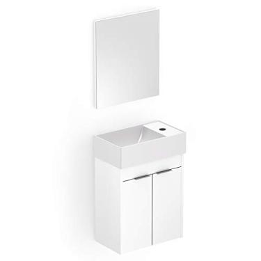Imagem de Celite B60000M260 Kit Gabinete de 2 Portas com Cuba e Espelho, Branco