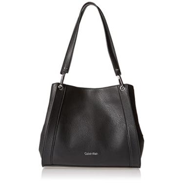 Imagem de Calvin Klein Bolsa de ombro com compartimento triplo Reyna Novelty, Combo preto/prata