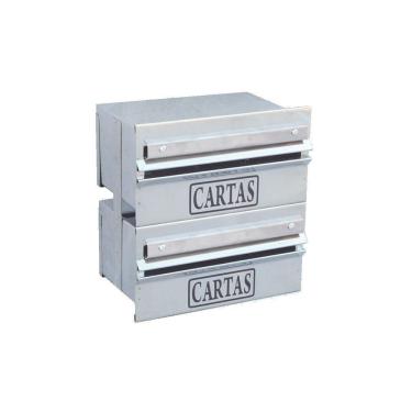 Imagem de Caixa Correio Condomínio Detrás Para Grade Inox 2 Módulos